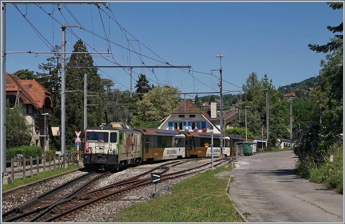 Die MOB GDe 4/4 6006 mit einem Panoramic Express nach Zweisimmen in Fontanivent. 

21.05.200
 