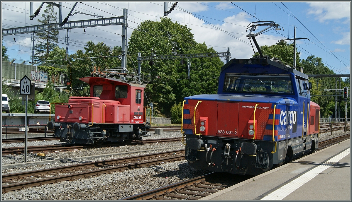 Die SBB Eem 923 001-2 in Morges.
27. Juli 2015