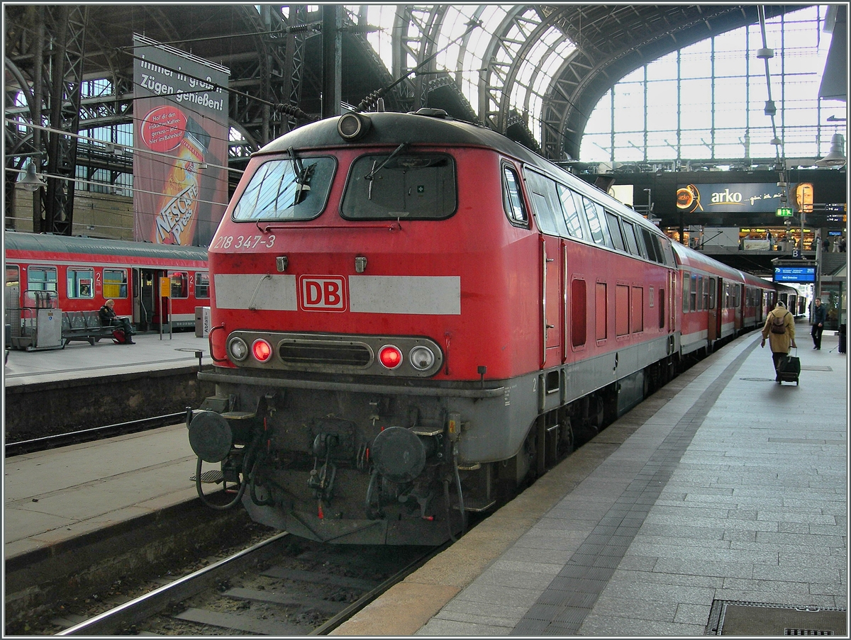 Die V 218 347-3 in Hamburg Hbf.
20. Sept. 2006