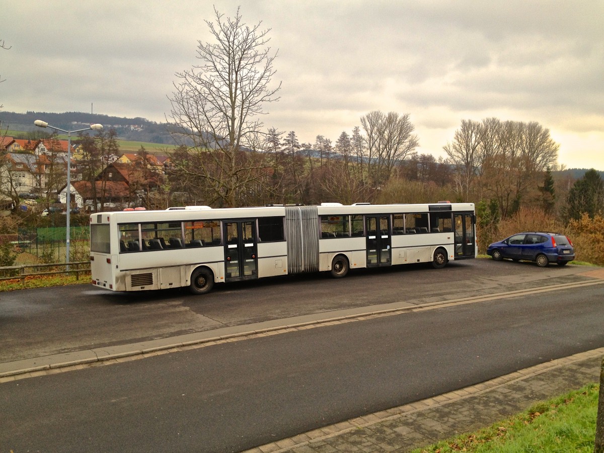 Dieser O 405 G� von Reisedienst Krauss/Wolff aus Kirchheimbolanden war am 8. Dezember auf einem Parkplatz in Ramsen abgestellt.