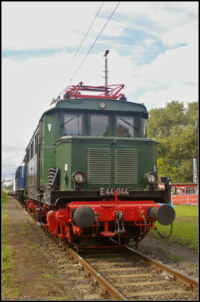 DR E44 044 der BSW Gruppe Dessau zu Gast bei den Bahnaktionstagen des F�rderverein Berlin-Anhaltinische Eisenbahn e.V. am 15.09.2013 in Lutherstadt Wittenberg