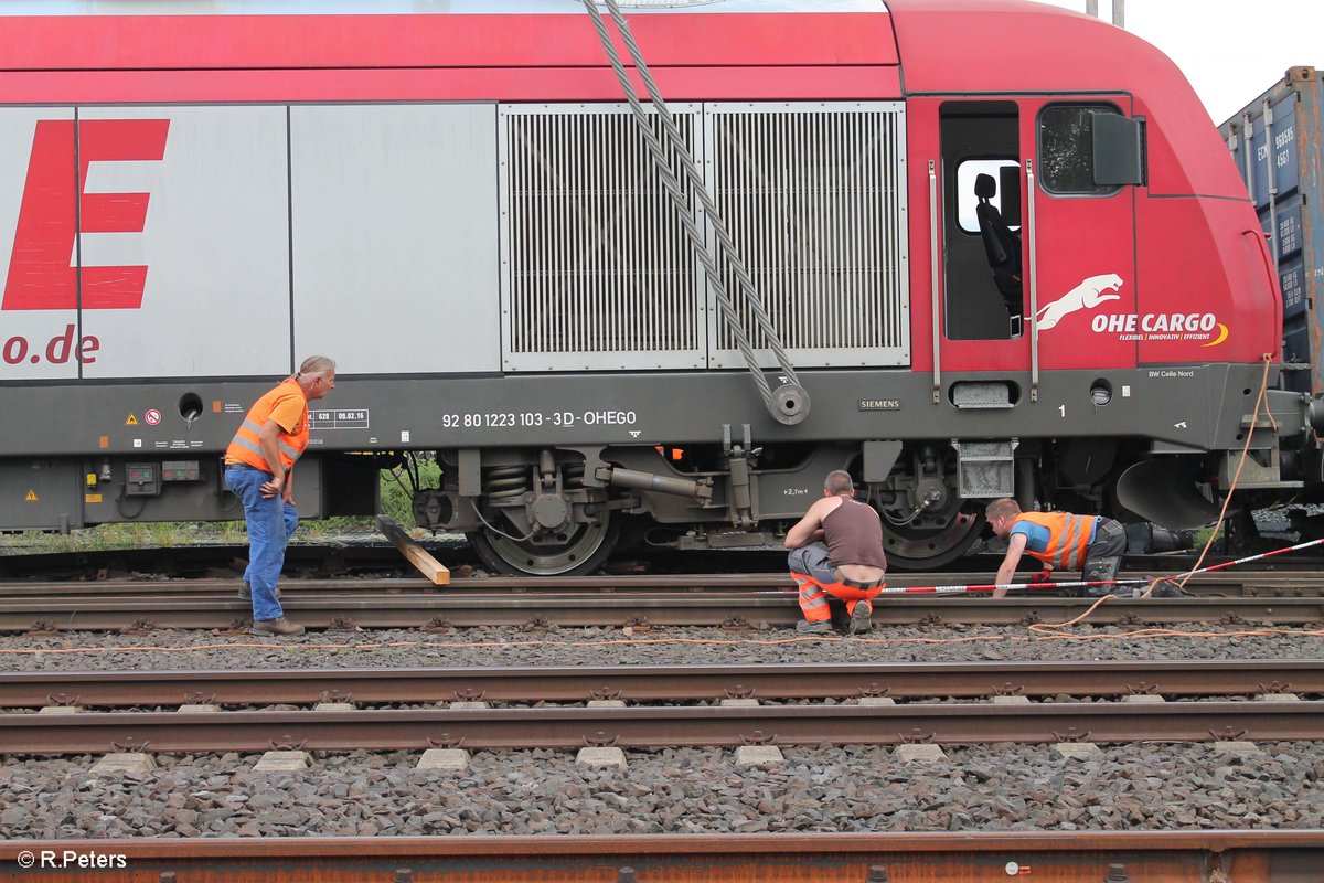 Drehgestell hat sich verkeilt und Suchen nach einer Lösung