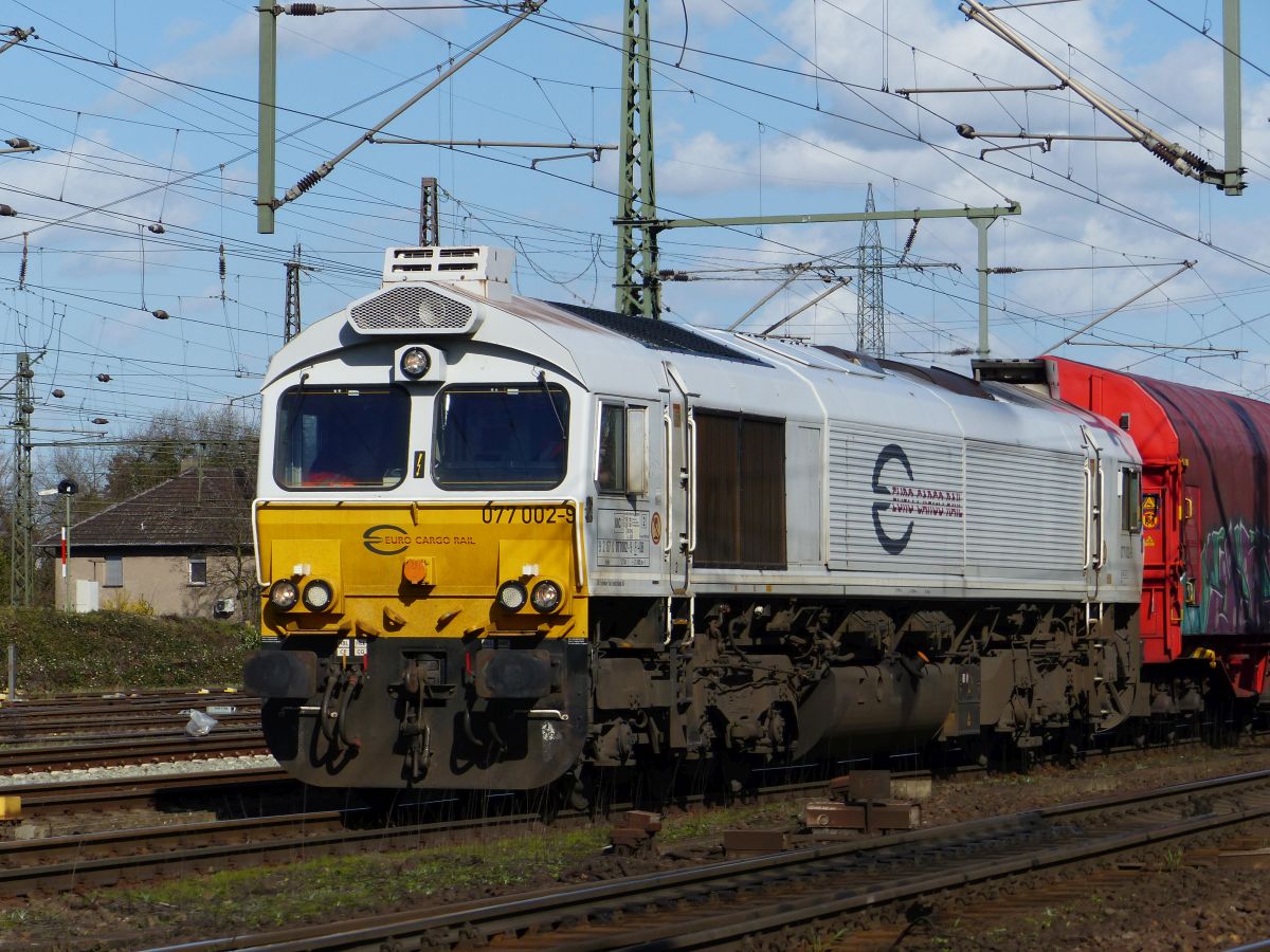 ECR (Euro Cargo Rail) Diesellokomotive 077 002-9 Gterbahnhof Oberhausen West 12-03-2020.

ECR (Euro Cargo Rail) diesellocomotief 077 002-9 goederenstation Oberhausen West 12-03-2020.