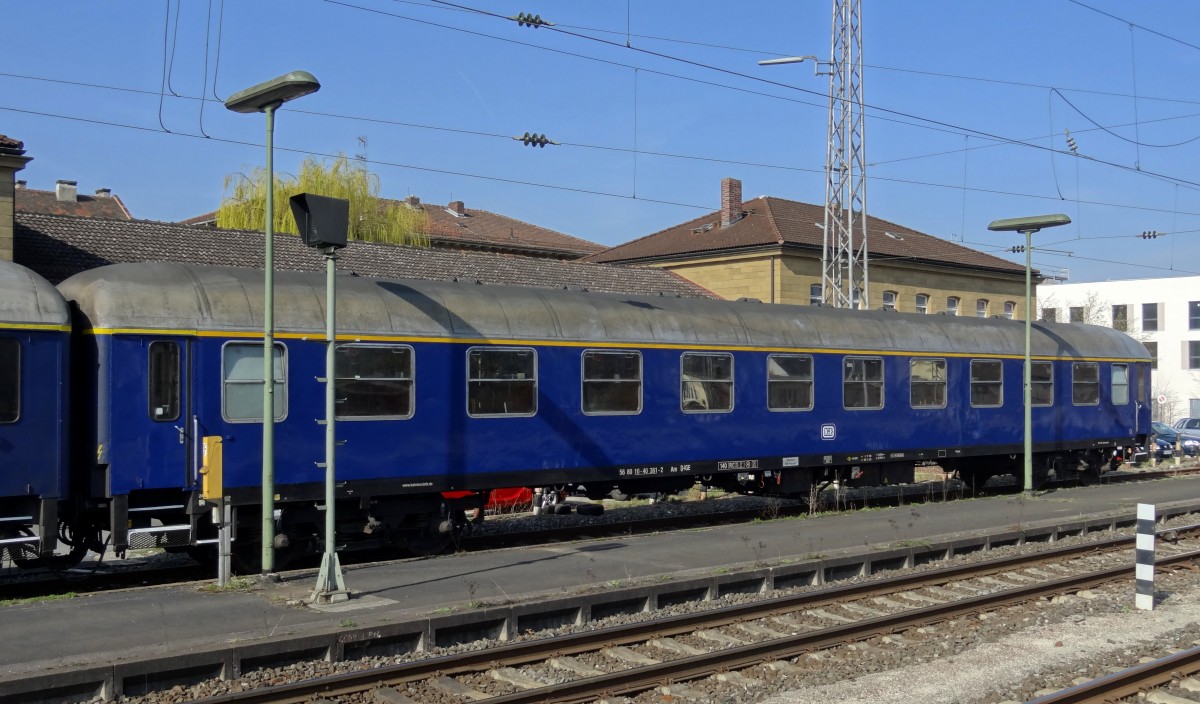 Ein Am-Wagen der IGE - Eisenbahn Erlebnisreisen, stand am 10.April 2015 in Bamberg abgestellt.