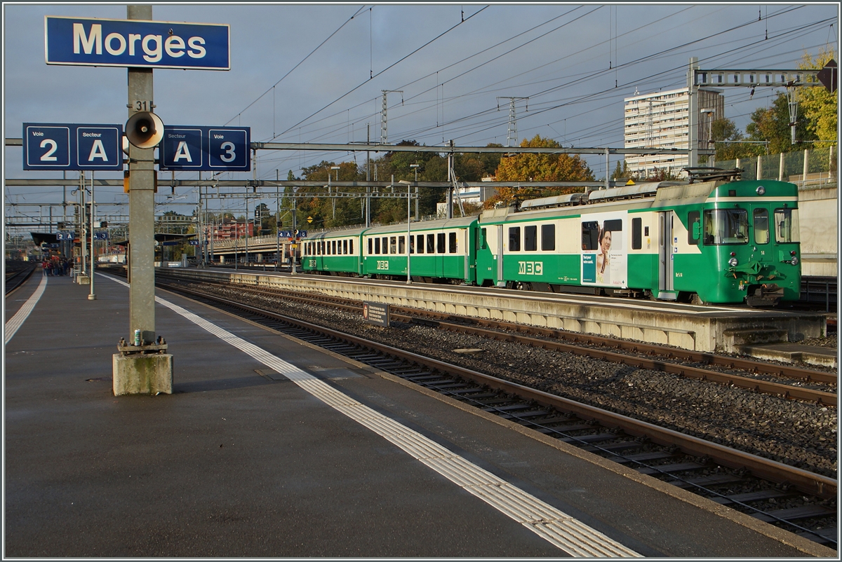 Ein BAM Regionalzug abgestellt in Morges.
15. Okt. 2014