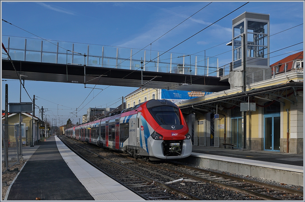 Ein SNCF Z 31500  L�man Express  erreicht Thonon les Bains. 

21. Jan. 2020