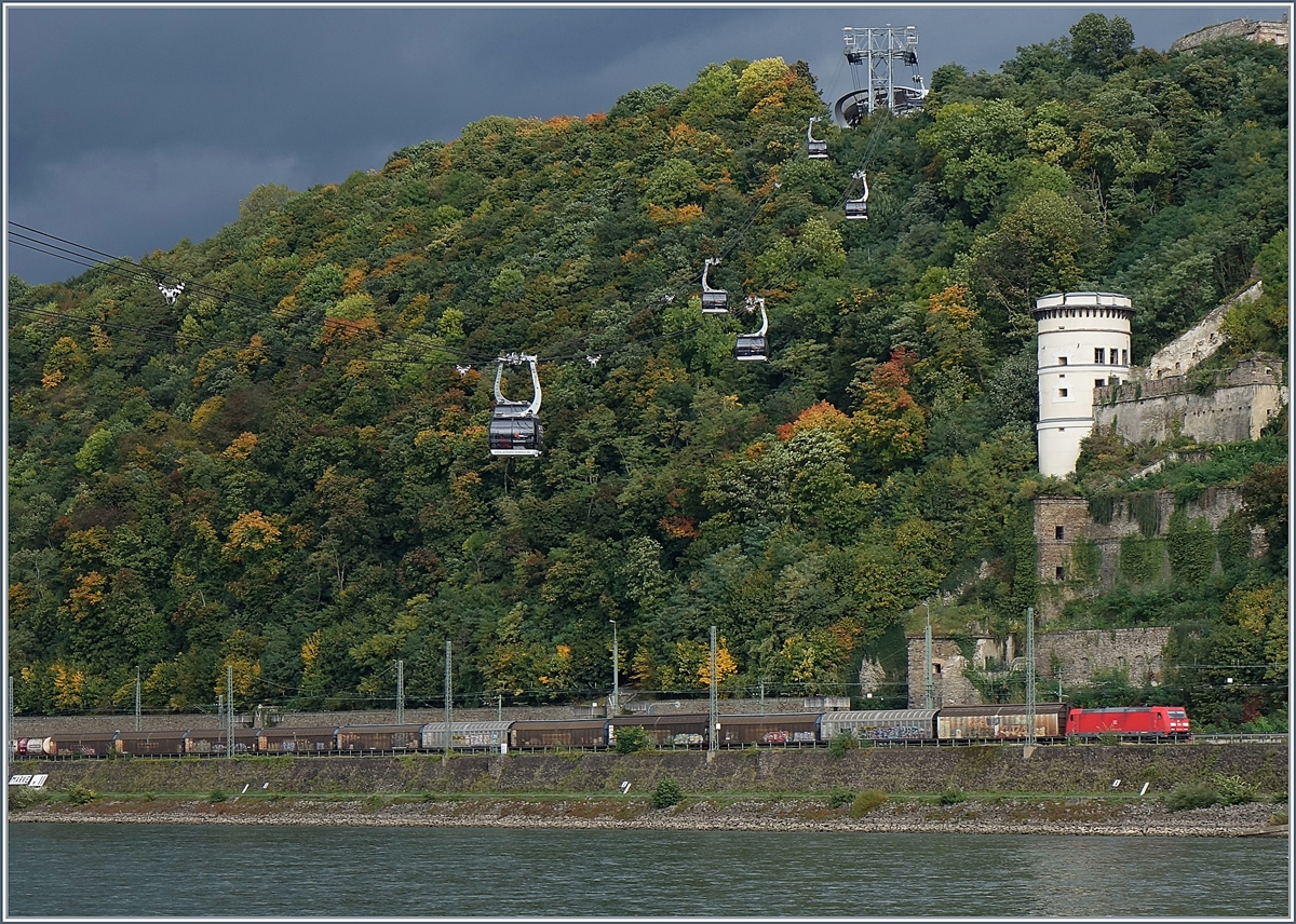Eine DB 185 mit einem Güterzug bei Ehrenbreitstein.
2. Okt. 2017