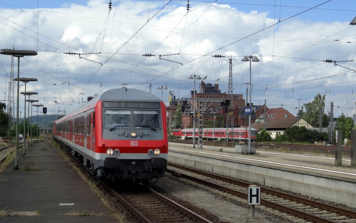 Einfahrt der RB 58265 aus W�rzburg in den Endbahnhof Bamberg.
Aufgenommen im August 2014.