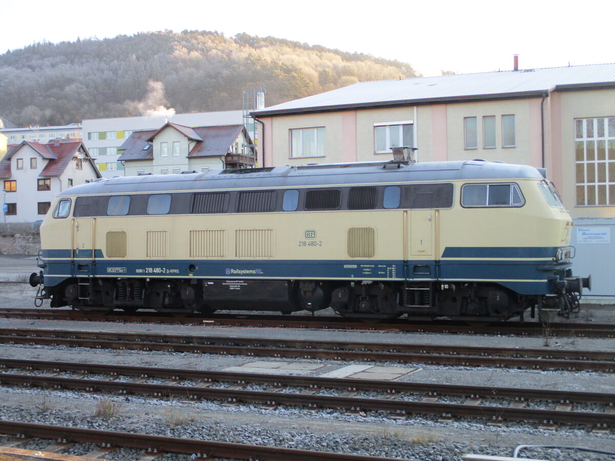 Einzige Diesellok auf dem Bahnhof Meiningen am 03.Februar 2025,war die RPRS 218 480.