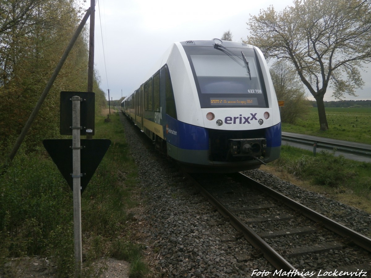 Erixx 622 708 / 208 mit 622 213 / 713 beim verlassen des Bahnhofs R�tgesb�ttel in Richtung Braunschweig Hbf am 30.4.15