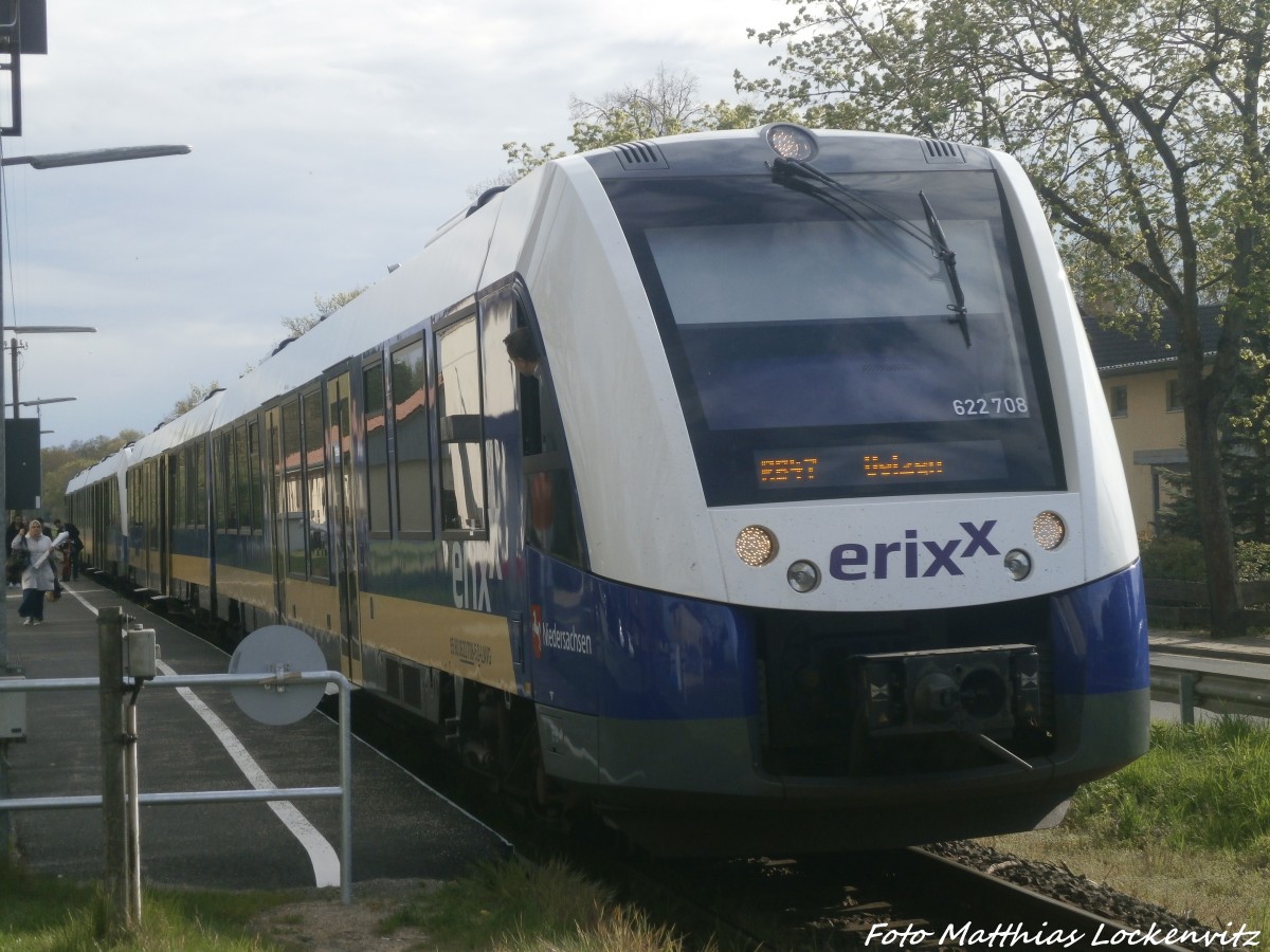 Erixx 622 708 / 208 mit 622 213 / 713 im Bahnhof R�tgesb�ttel am 30.4.15