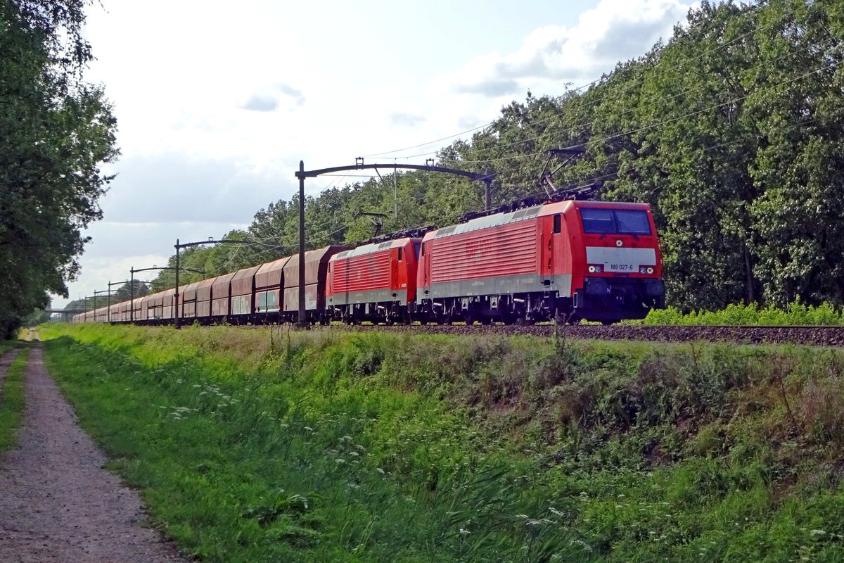 ERzzug mit 189 027 durchfahrt Tilburg Oude warande am 30 juli 2019. 