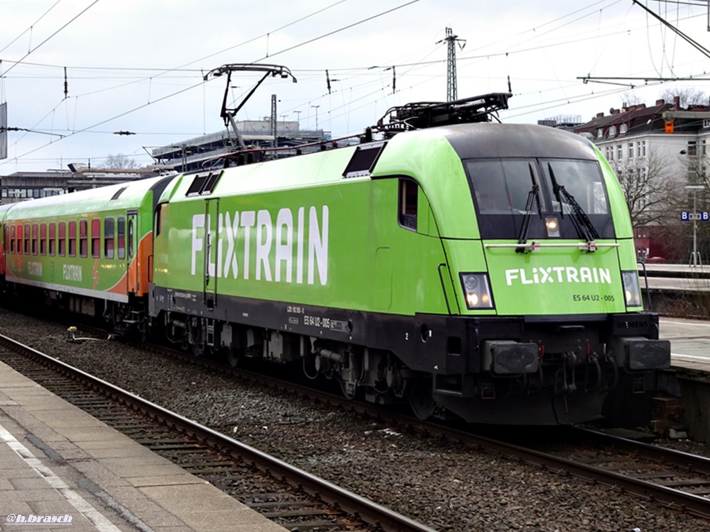 ES 64 U2-005 f�r den neuen FLIXTRAIN von hh-altona nach k�ln,abfahrt von altona,01.04.18
