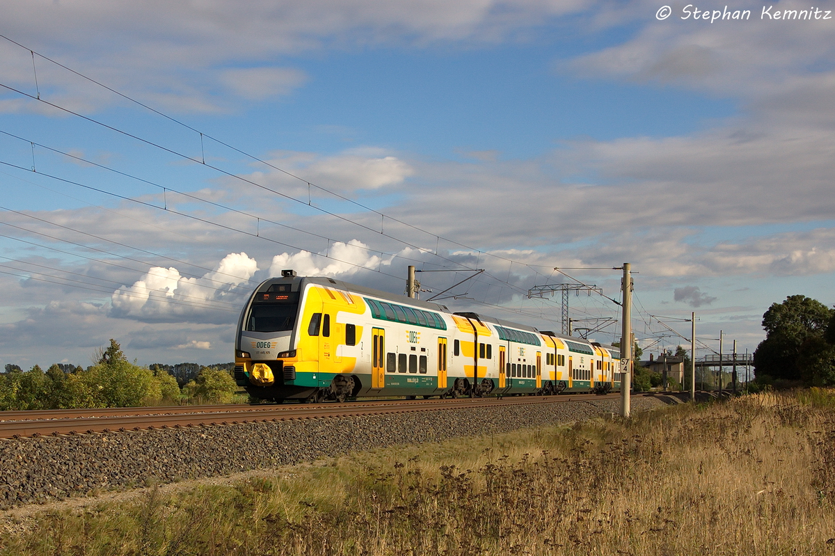 ET 445.105 (445 105-0) ODEG - Ostdeutsche Eisenbahn GmbH als RE2 (RE 37371) von Cottbus nach Wismar in Vietznitz. 27.09.2013