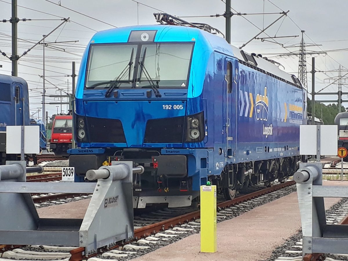 evb 192 005 abgestellt am Hafenbahnhof Alte S�derelbe am 16.07.2019