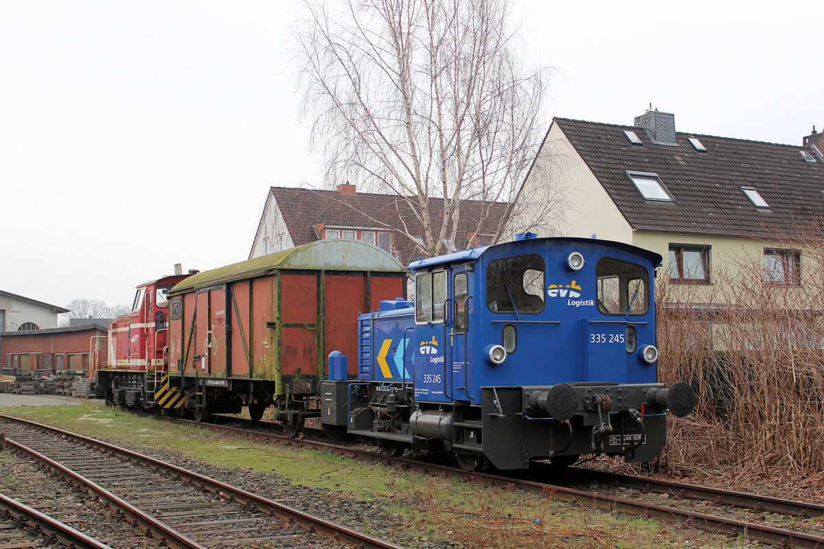evb 335 245-7 am 08.03.2026 in Bremervörde / EVB Betriebshof.