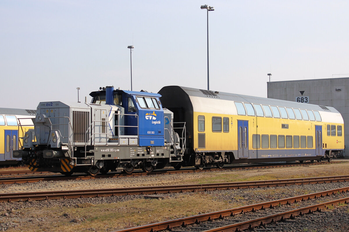 evb 650 303-7 am 09.03.2025 in Bremervörde - evb Betriebshof.