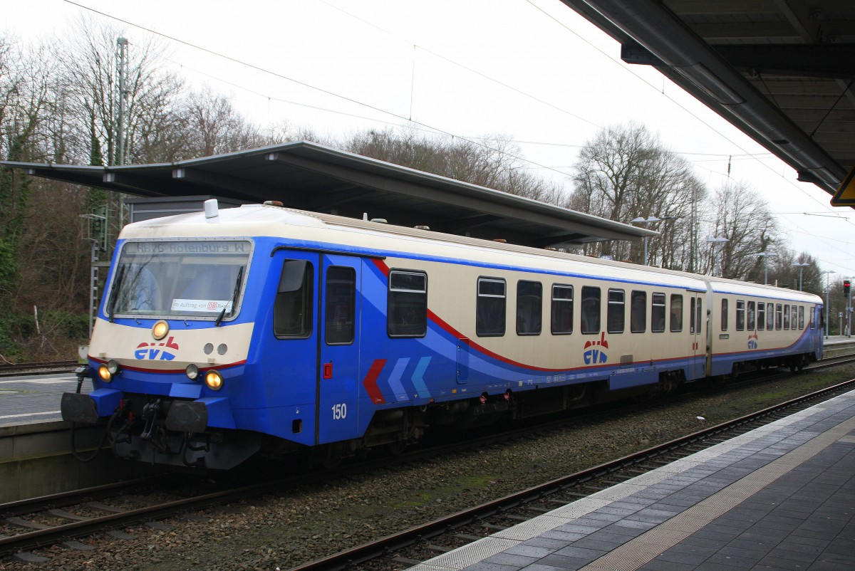 EVB VT 150 am 30.12.2014 als RB76 im Pendelverkehr zwischen Rotenburg (Wümme) und Verden (Aller) unterwegs