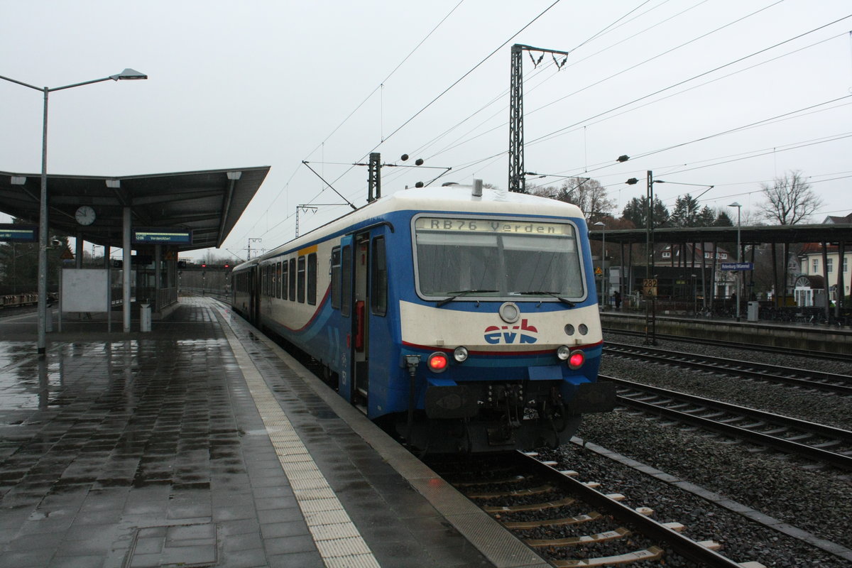 EVB VT 151 (628 151 / 928 151) als RB76 mit ziel Verden im Bahnhof Rotenburg (W�mme) am 14.12.20