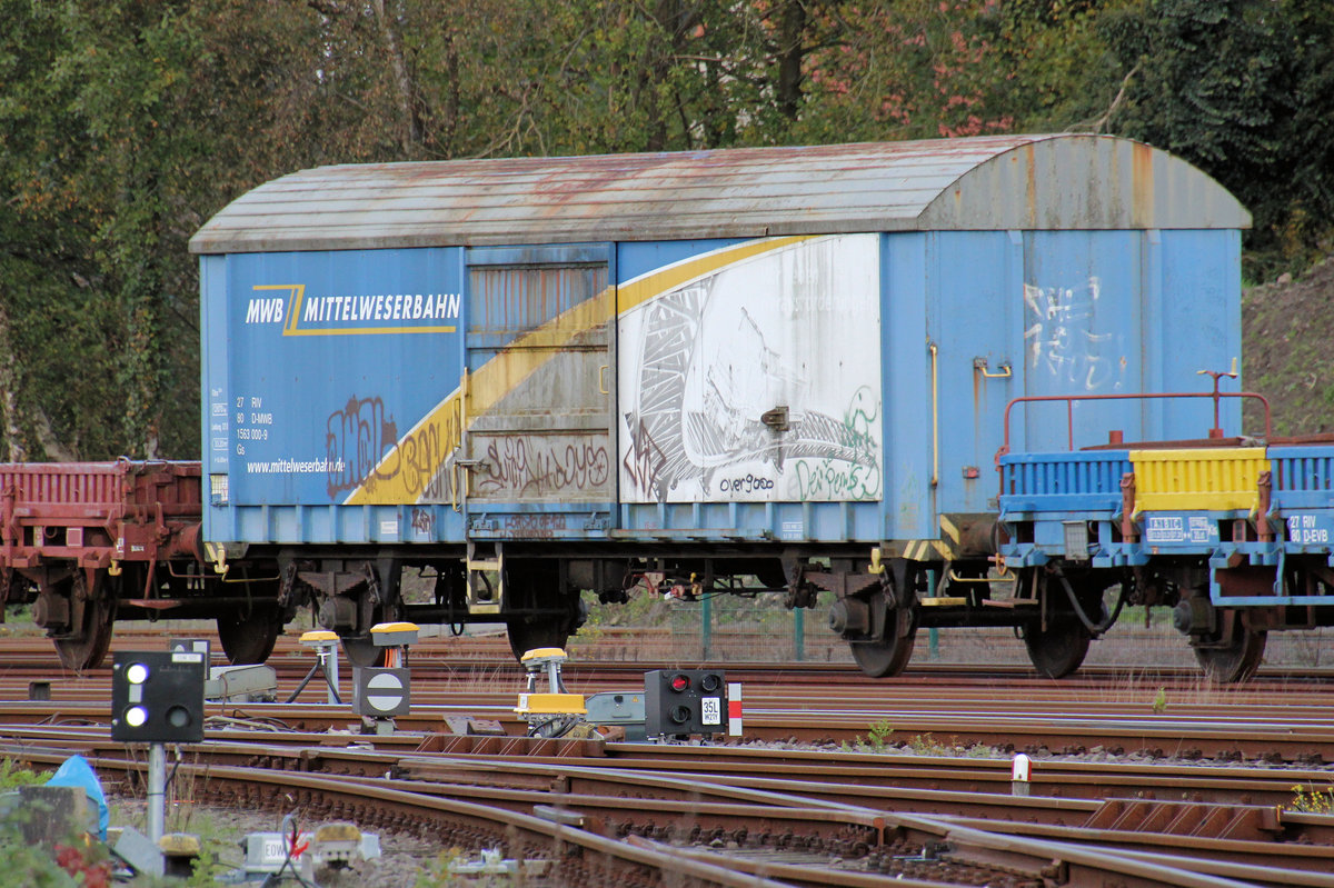 evb/MWB - Güterwagen am 03.11.2019 in Bremervörde.
