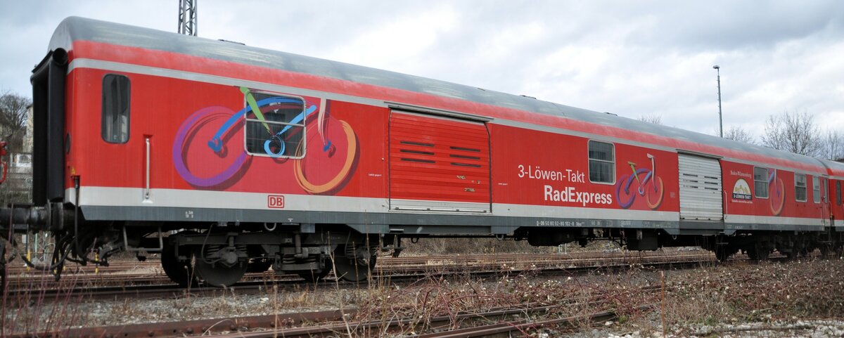 Fahrradwagen  D-DB 50 80 92-80 102-8 Ddu 498.1 in lm am 26.02.2010.
