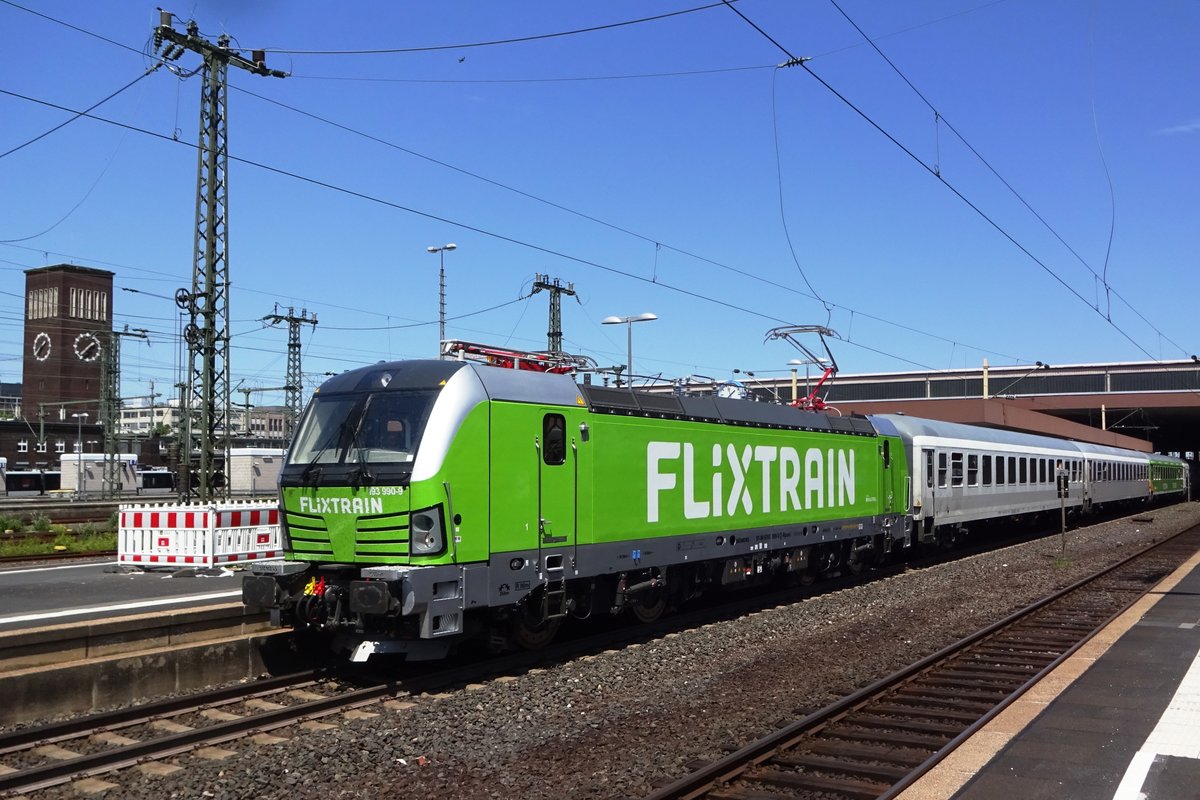 Flixtrain 193 990 verl�sst D�sseldorf Hbf am 7 Juni 2019.