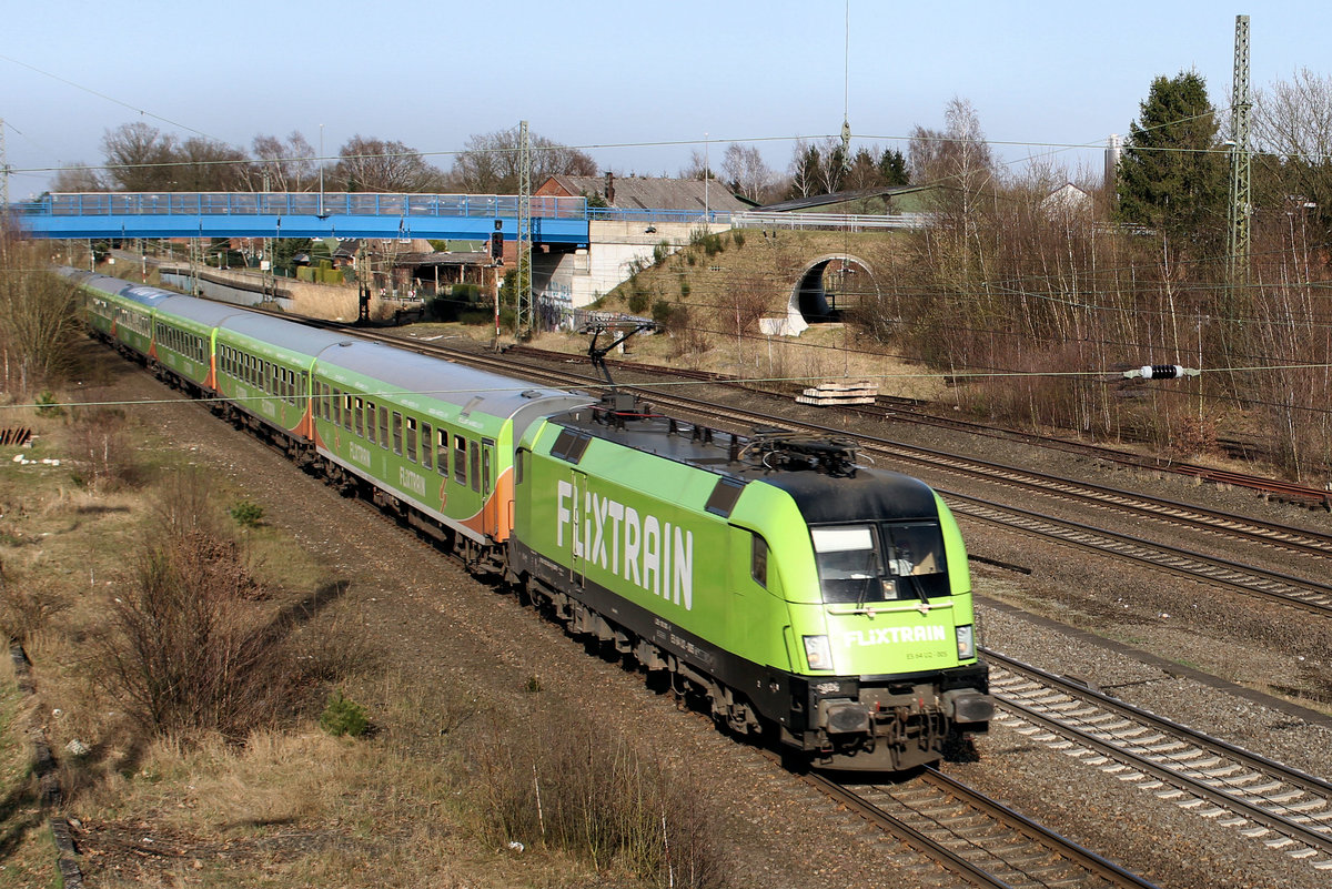 FLIXTRAIN - ES 64 U2-005 ist auf den Weg nach Köln. Tostedt, den 08.04.2018