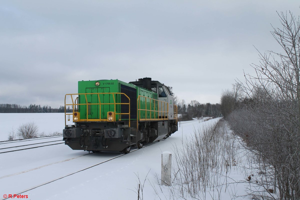 G1700.02 auf Strecken Erkundungsfahrt von Wiesau/Oberpfalz nach Mitterteich zur GSB Resycling hier auf Höhe von Schönfeld. 25.01.21