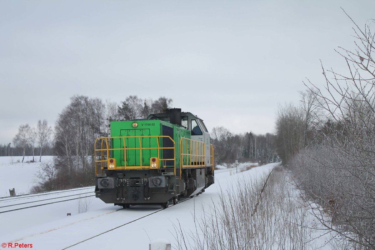 G1700.02 auf Strecken Erkundungsfahrt von Wiesau/Oberpfalz nach Mitterteich zur GSB Resycling hier auf Höhe von Schönfeld. 25.01.21