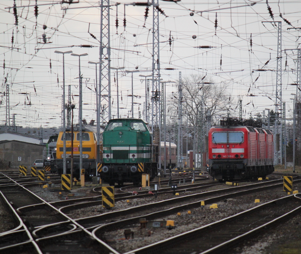 gelb,grn und rot waren am 16.02.2014 im Rostocker Hbf vertreten.
