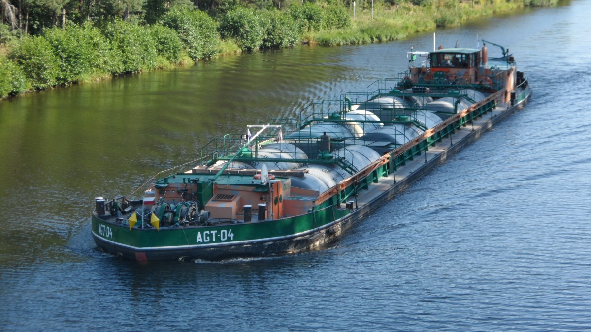 GMS AGT 04 aus Stettin am 25.08.13 um 10:00 Uhr im Oder-Havel-Kanal in Richtung Schleuse Lehnitz unterhalb der Grabowseebr�cke