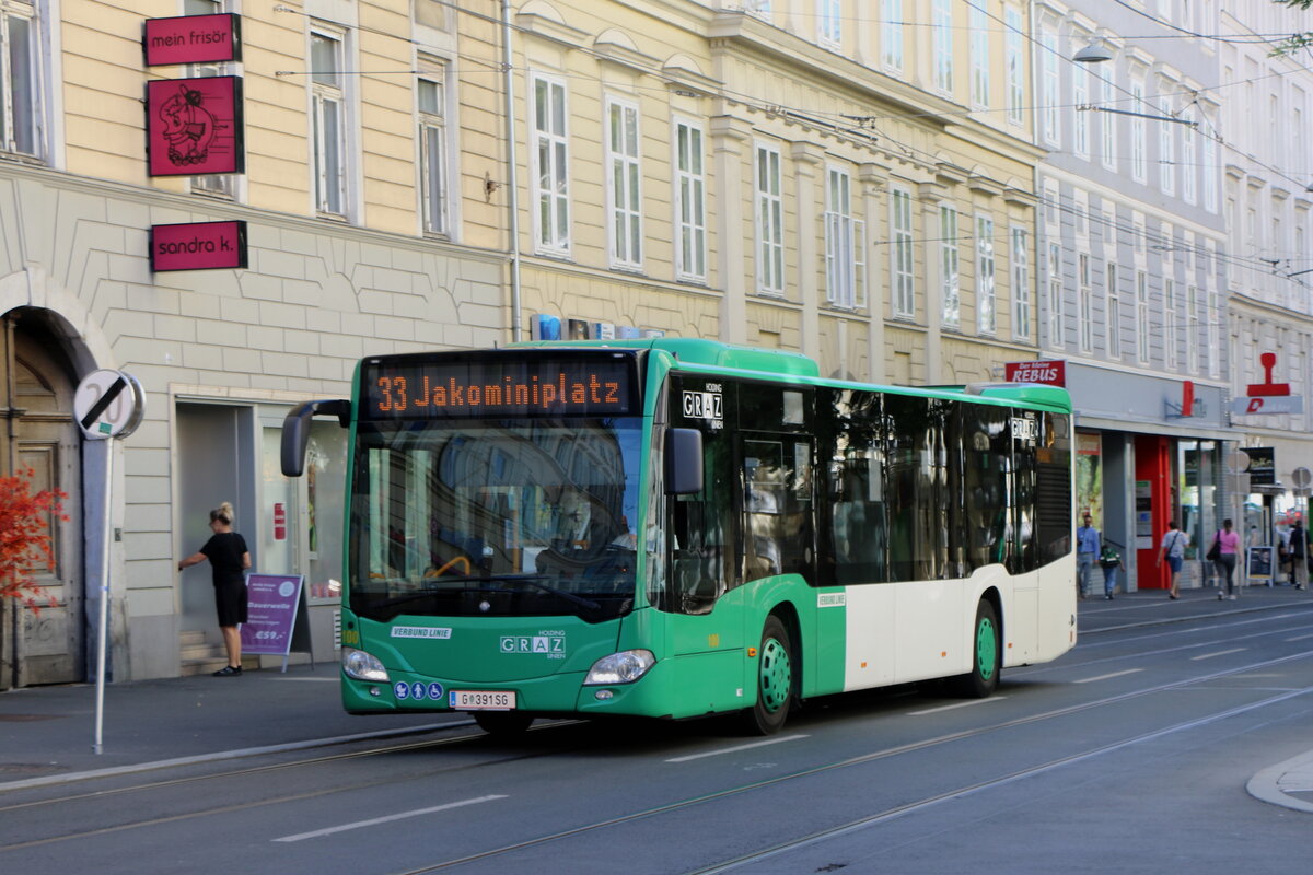 Graz Linien - Nr. 100/G 391 SG - Mercedes am 19. September 2025 in Graz (Aufnahme: Martin Beyer)