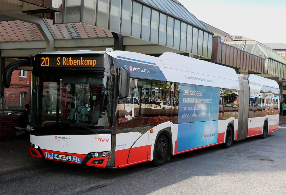 HHA Hamburg - Nr. 3113/HH-YB 3113 - eSolaris am 10. Mai 2025 in Hamburg (Aufnahme: Martin Beyer)