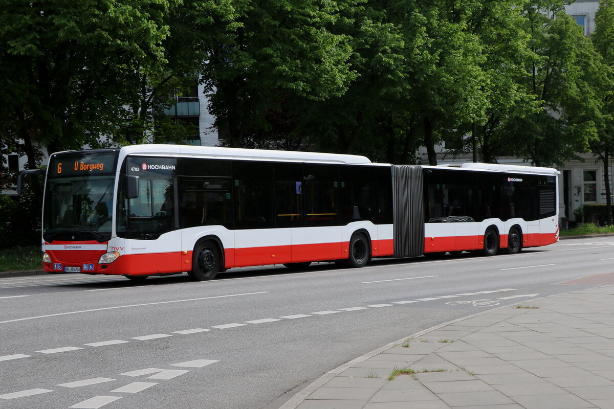 HHA Hamburg - Nr. 4703/HH-YB 4703 - Mercedes am 8. Mai 2025 in Hamburg, Mundsburger Damm (Aufnahme: Martin Beyer)