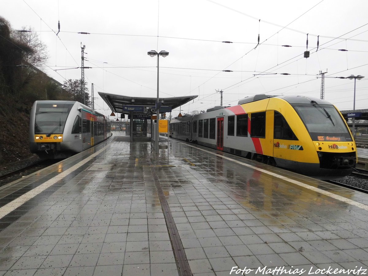 HLB GTW 2/6 und Lint 41 im Bahnhof Gie�en am 31.3.16