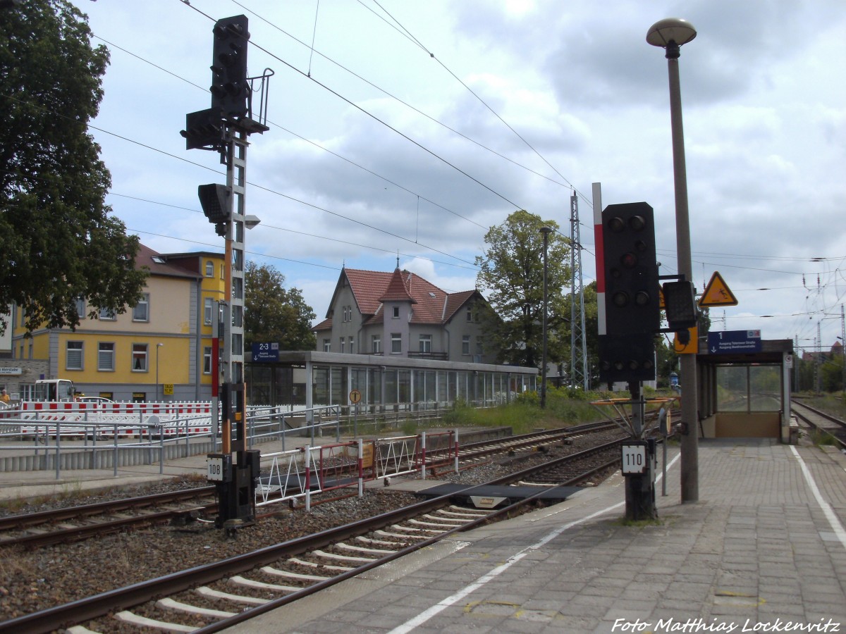 H�hen unterschied der signale im Bahnhof Waren (M�ritz) am 16.6.14
