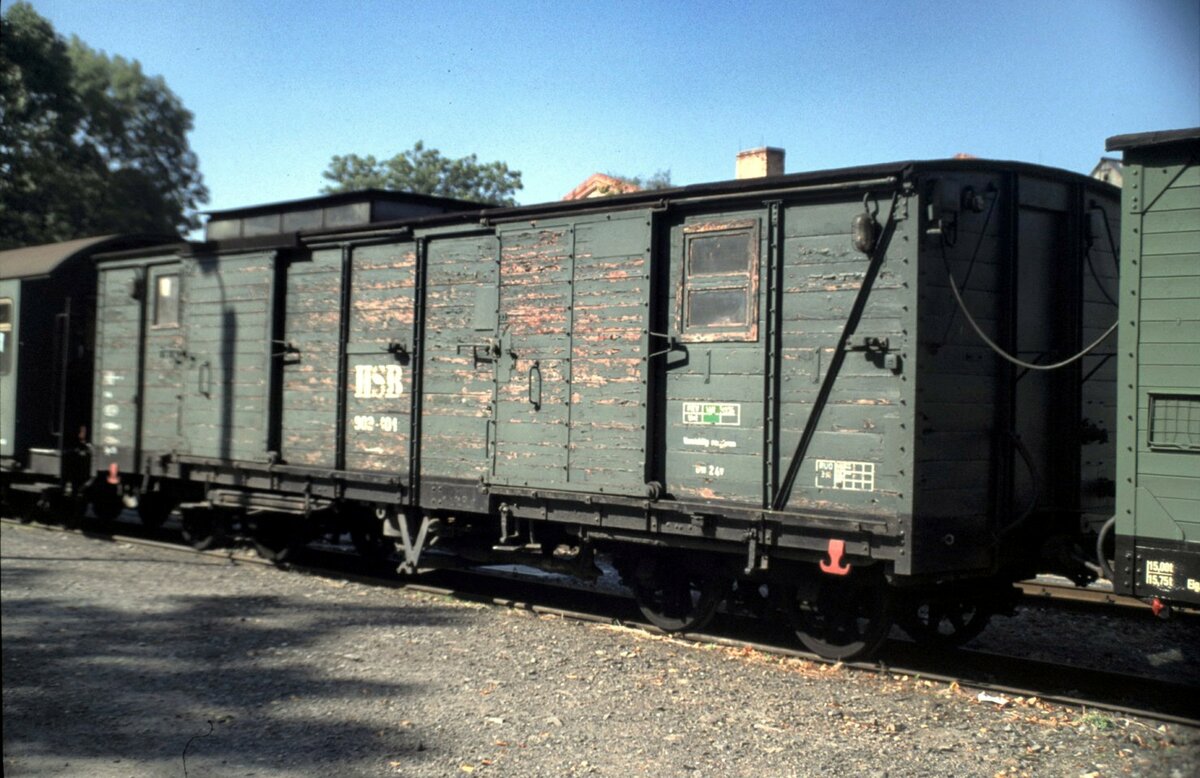 HSB Bauzugwagen in Werningerode Westerntor am 04.09.1999.