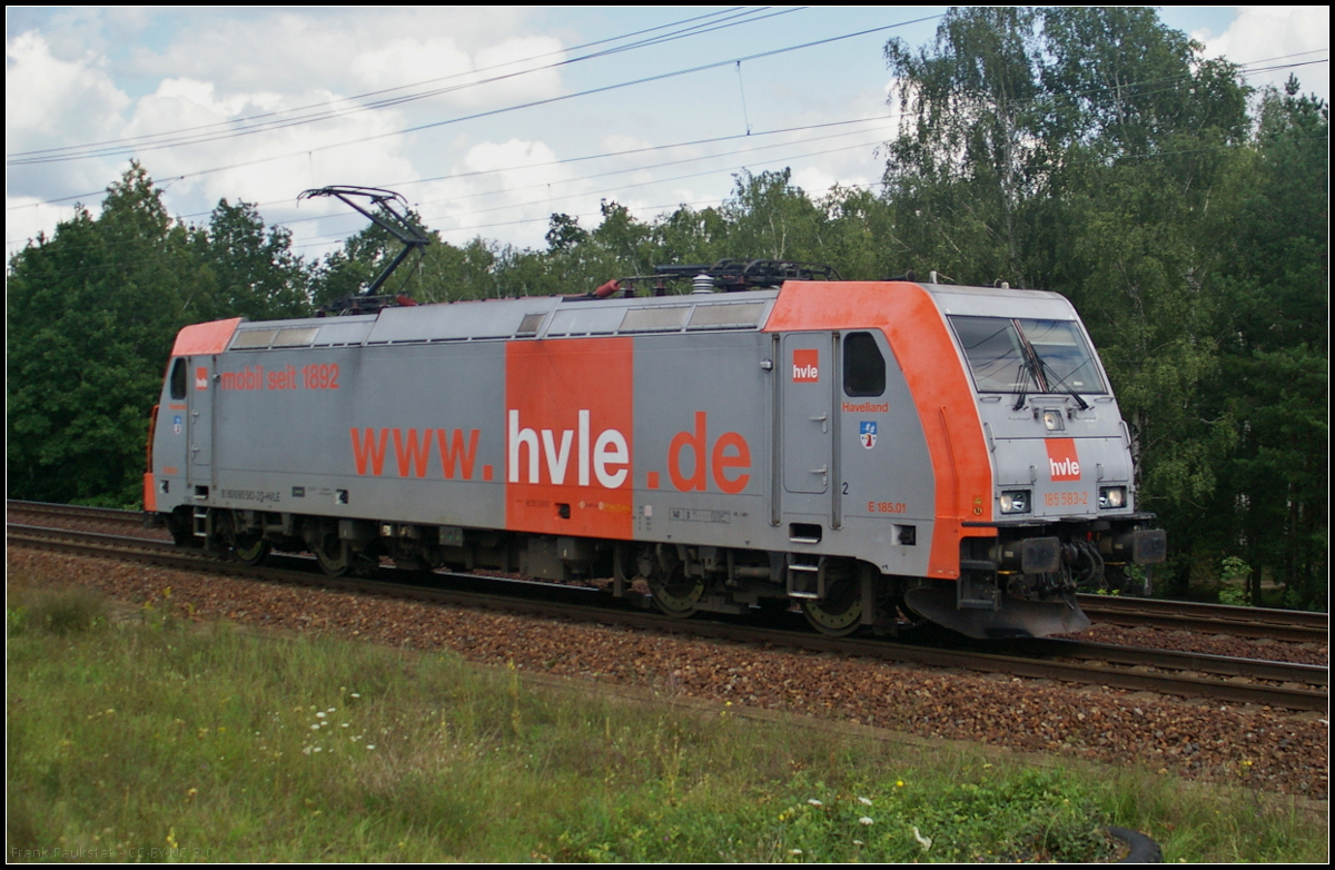 HVLE E 185.01 / 185 583-2 fuhr am 23.08.2017 solo durch die Berliner Wuhlheide