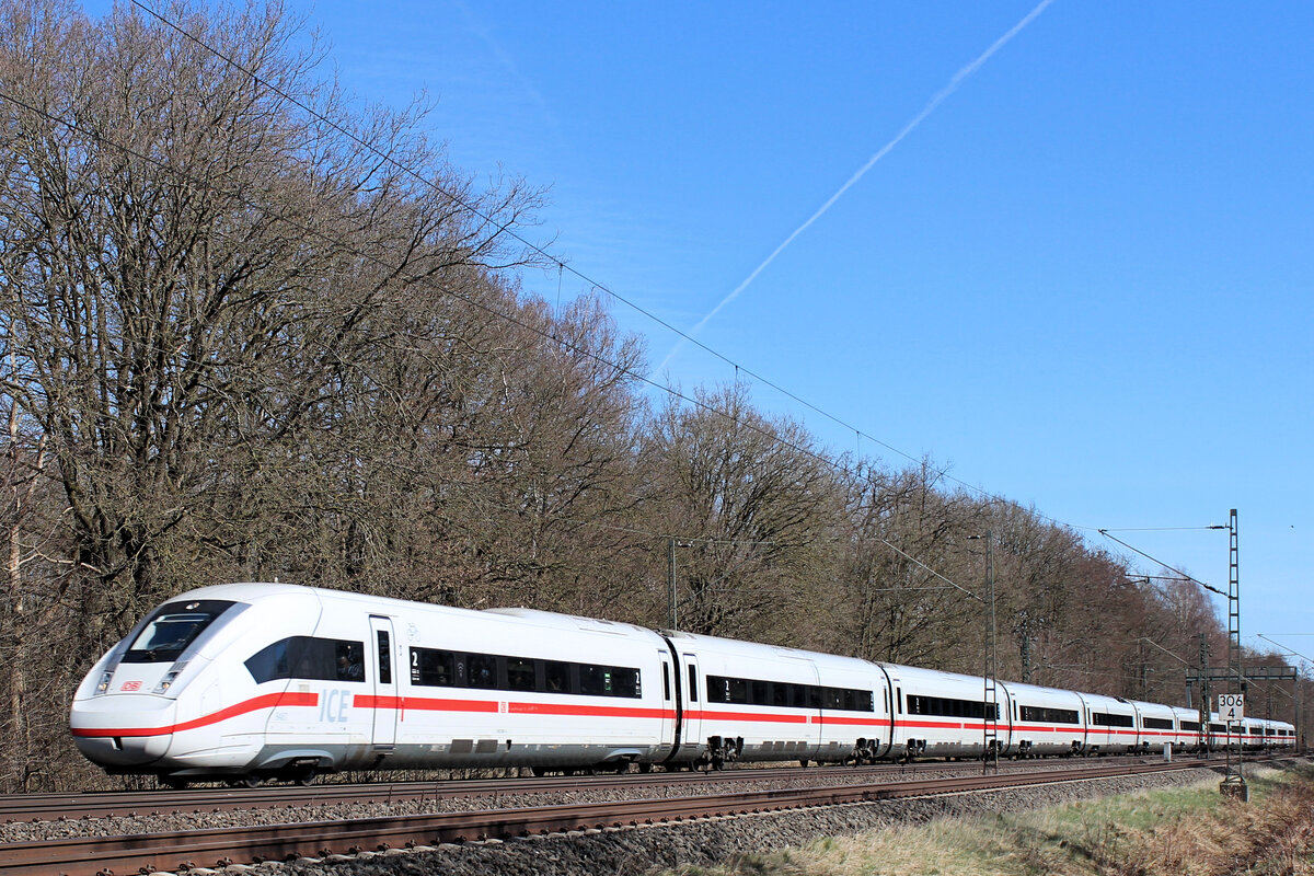 ICE Tz 9487 kommt aus Hamburg angerauscht! Tostwedt - Dreihausen, 20.03.2026.