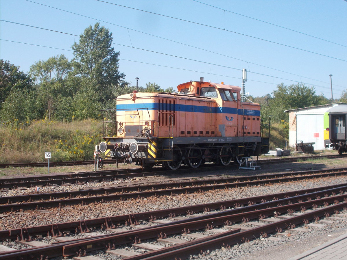 In Wustermark stand,am 24.August 2019,die Hvle 346 391.