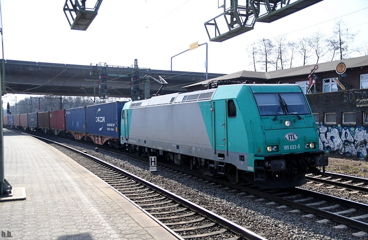 ITL 185 533-5 zog einen containerzug durch hh-harburg,21.03.22