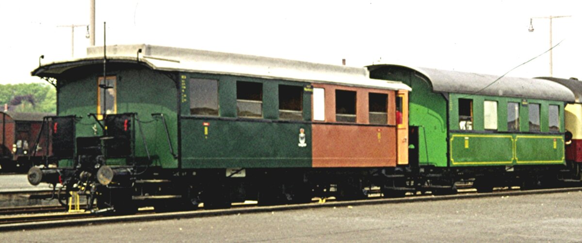 Länderbahnwagen 3.und 4. Klasse in Braunschweig bei einer Ausstellung im August 1974.