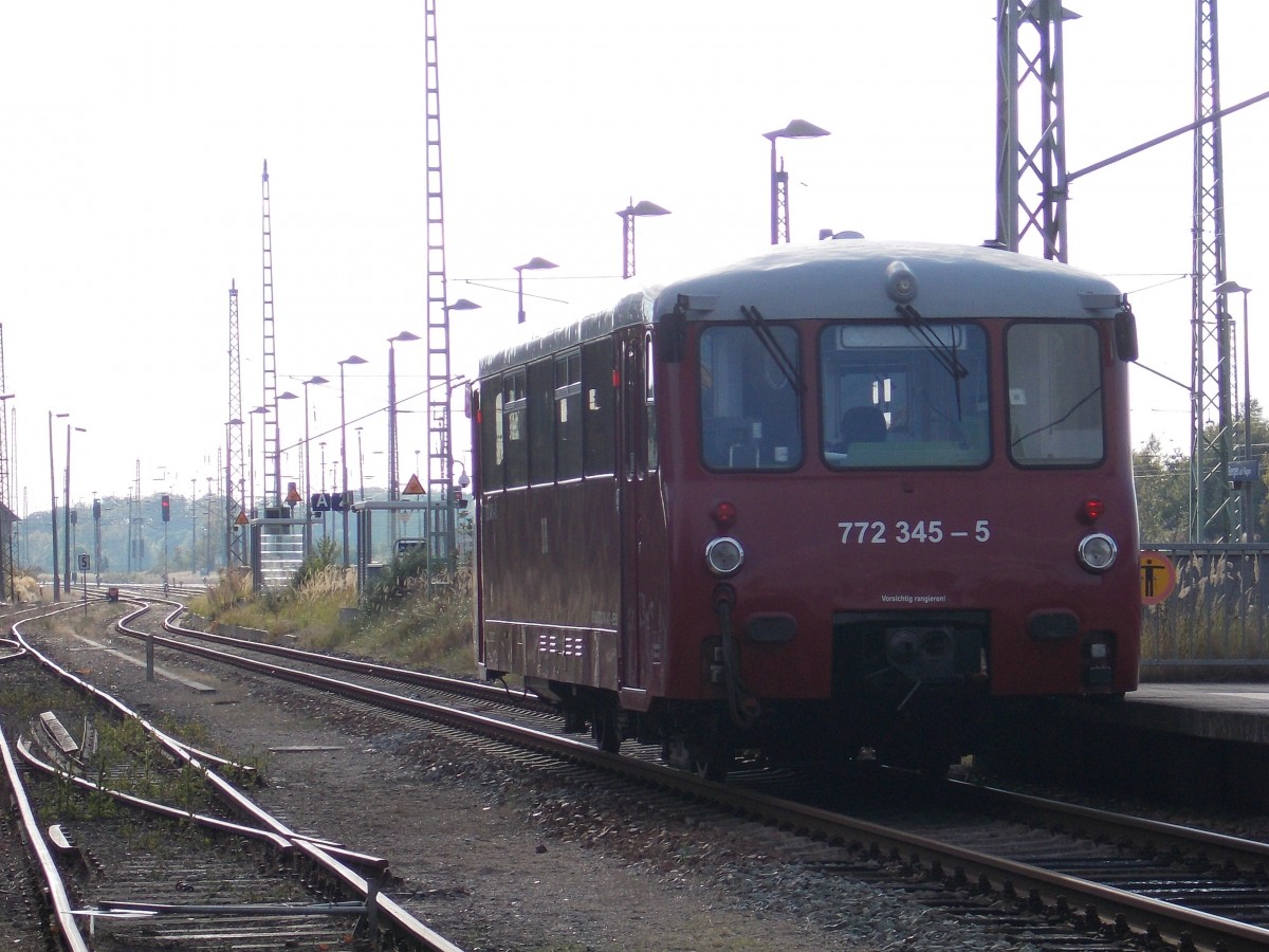 Los ging es für den 772 345,am 12.Oktober 2015,ab Bergen/Rügen nach Lauterbach Mole.