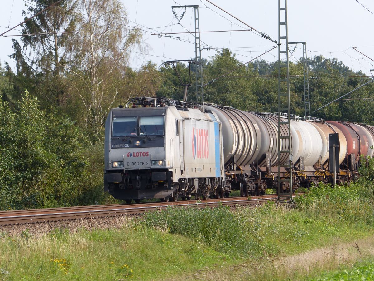 Lotos Kolej Railpool Lokomotive  E 186 2776-2 (NVR 91 80 6186 276-2 D-Rpool) Devesstrae, Salzbergen, Deutschland 11-09-2020.

Lotos Kolej Railpool locomotief  E 186 2776-2 (NVR 91 80 6186 276-2 D-Rpool) Devesstrae, Salzbergen, Duitsland 11-09-2020.