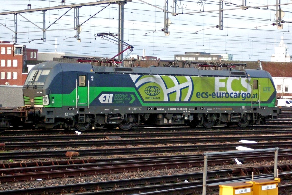 LTE 193 729 ist am 21.Dezember 2019 in Venlo eingefahren und wird nach edine kurze Pause weiterfahren nach Kijfhoek