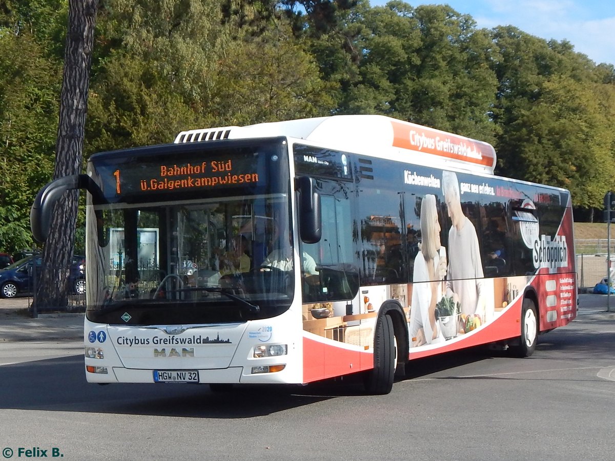 MAN Lion's City CNG der Stadtwerke Greifswald in Greifswald.