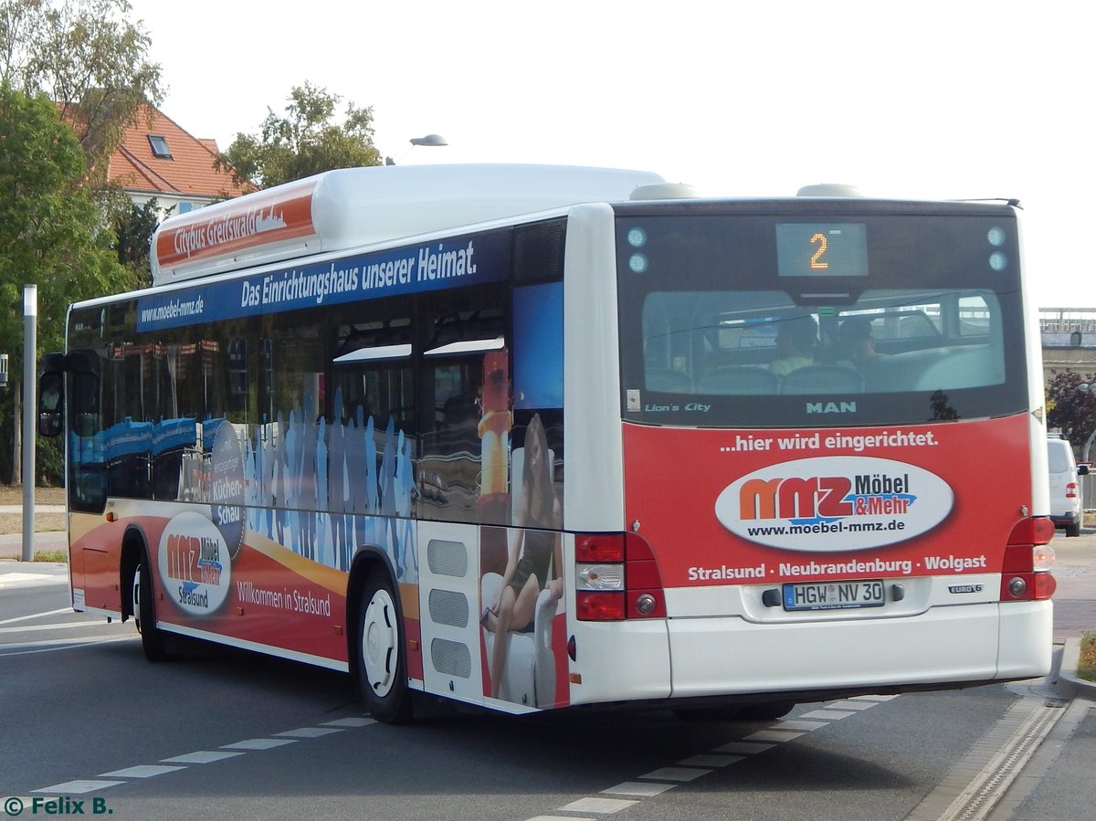 MAN Lion's City CNG der Stadtwerke Greifswald in Greifswald.