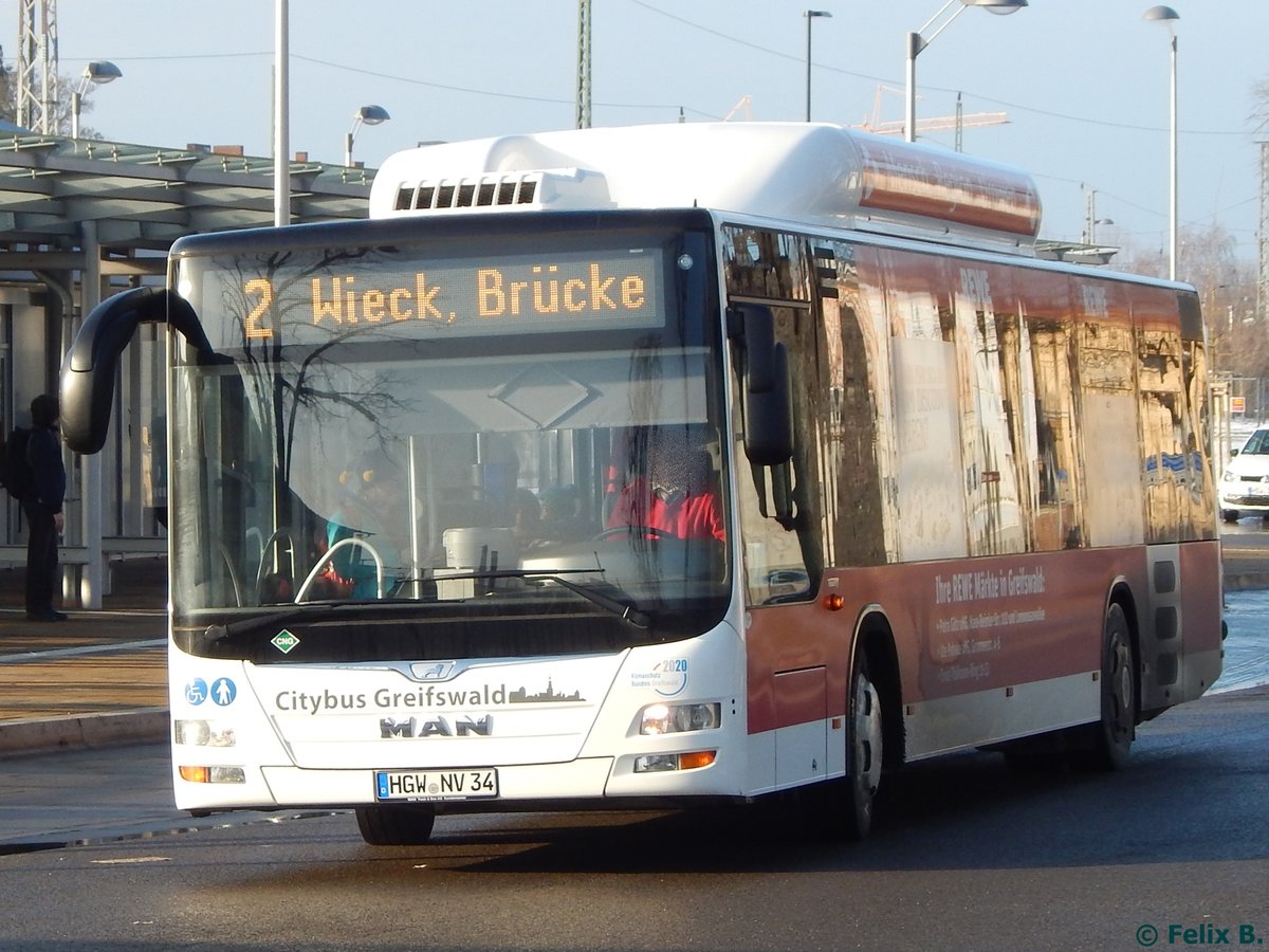 MAN Lion's City CNG der Stadtwerke Greifswald in Greifswald.