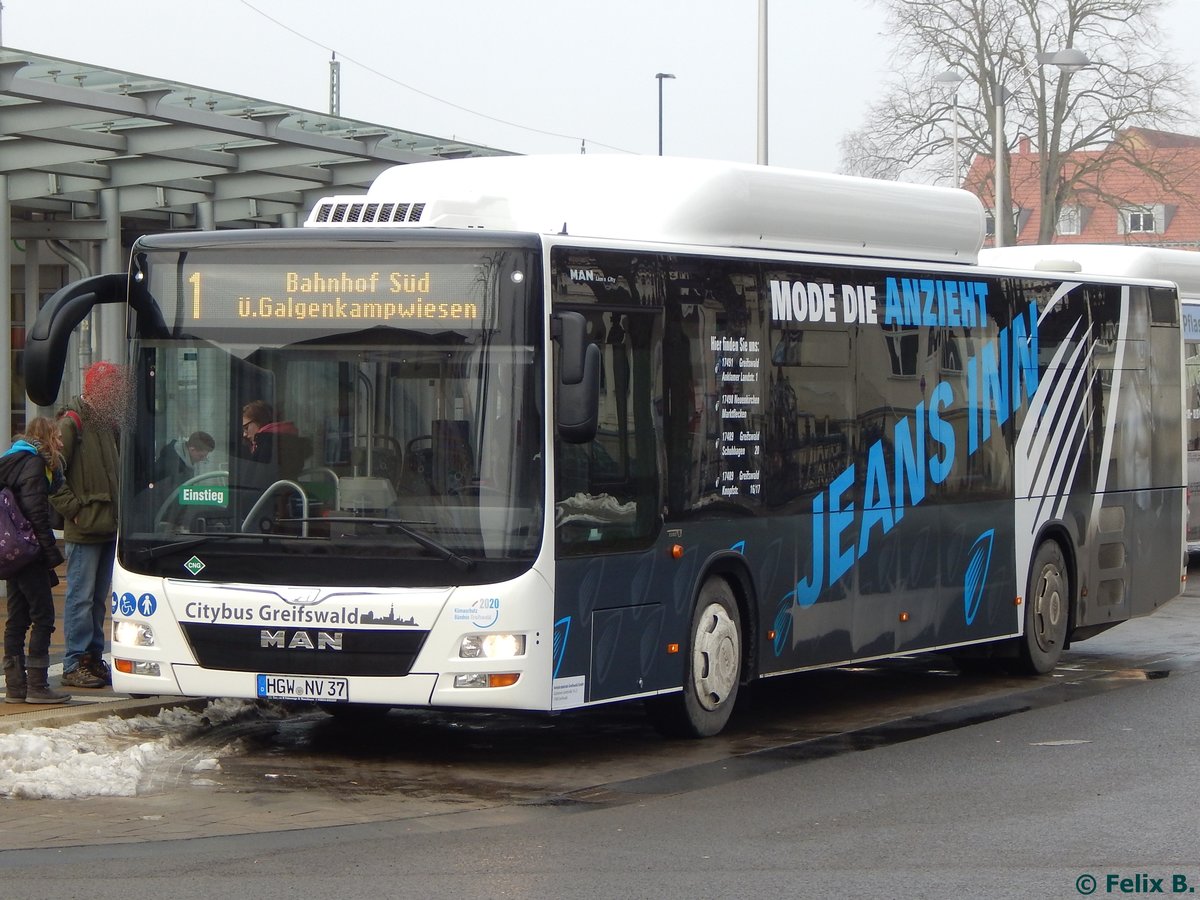 MAN Lion's City CNG der Stadtwerke Greifswald in Greifswald.