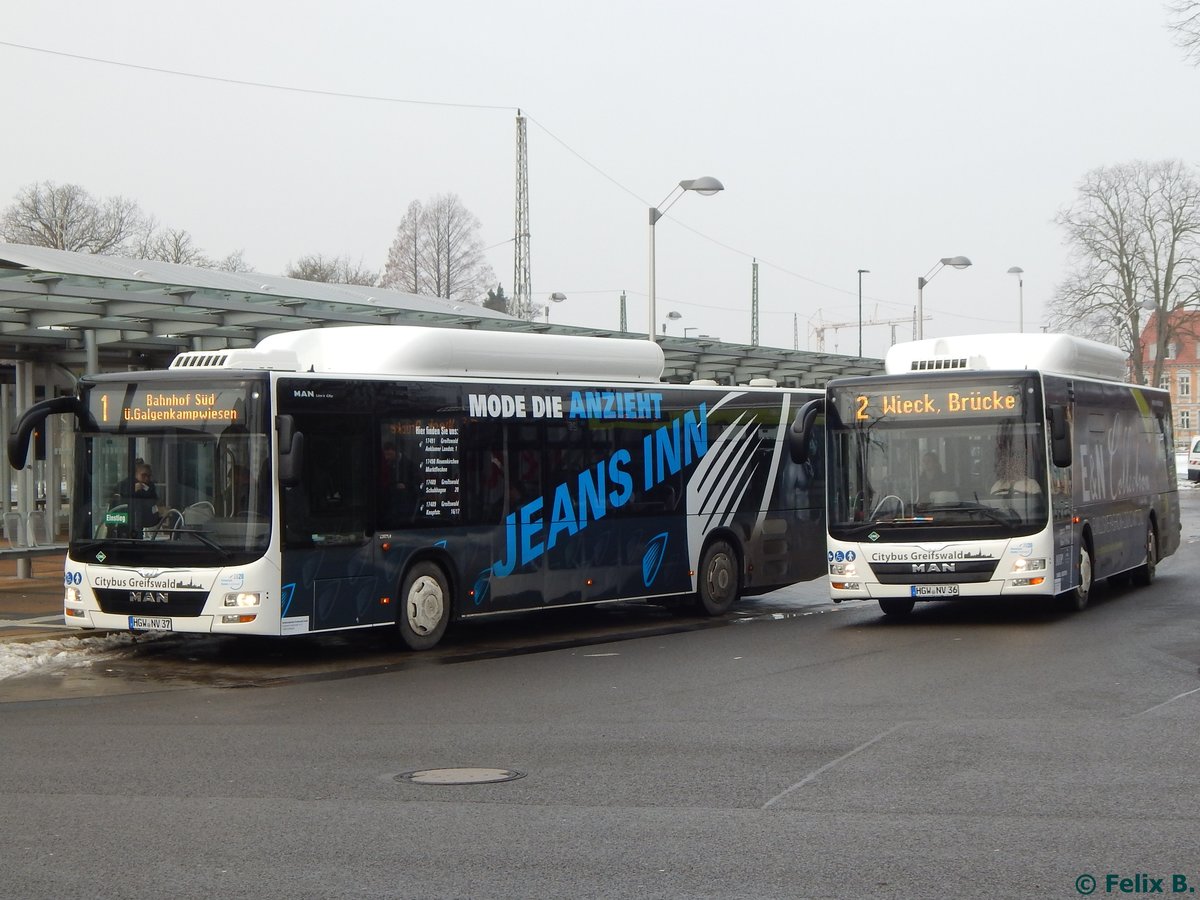 MAN Lion's City CNG der Stadtwerke Greifswald in Greifswald.